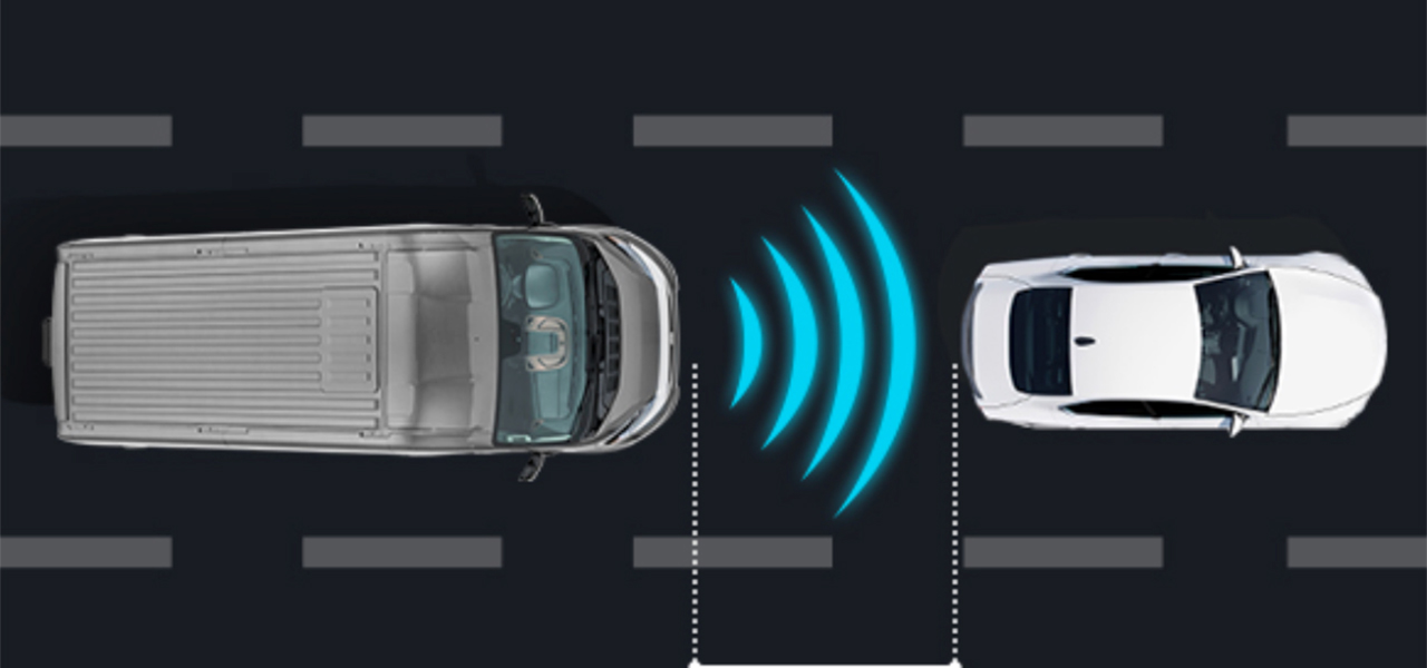 Adaptiv cruisecontrol illustrasjon