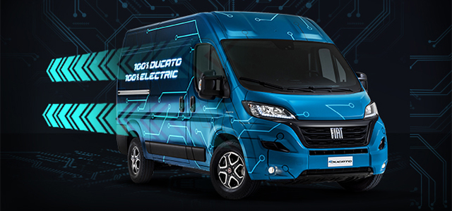 Knall blå e-Ducato