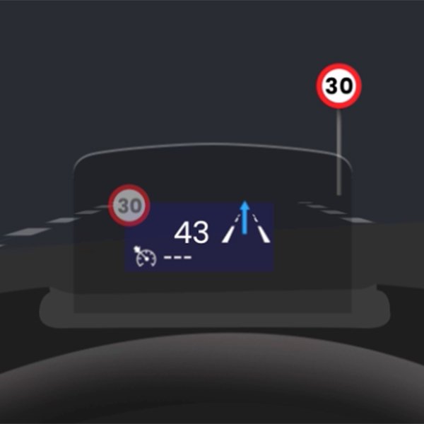 headup display med speedometer